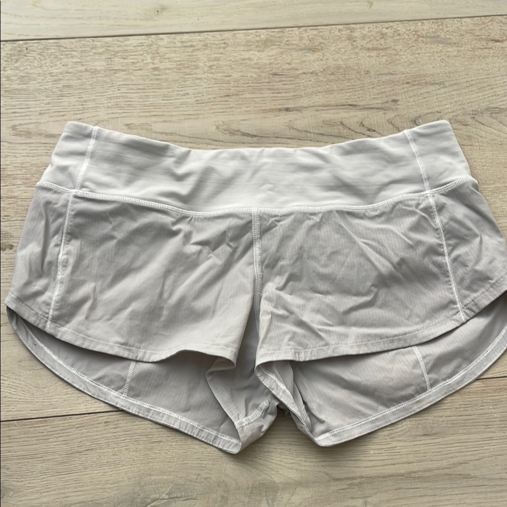 Lululemon White Speed Up Shorts